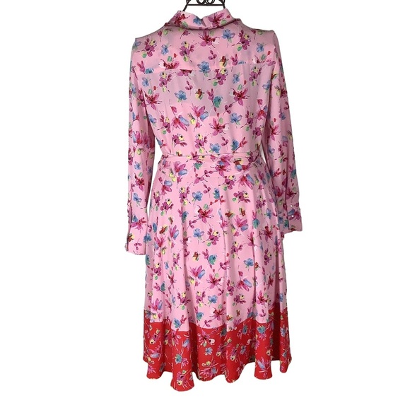 Nanette Lepore Floral Belted MIDI Shirt Dress | Size 8 - Picture 4 of 12